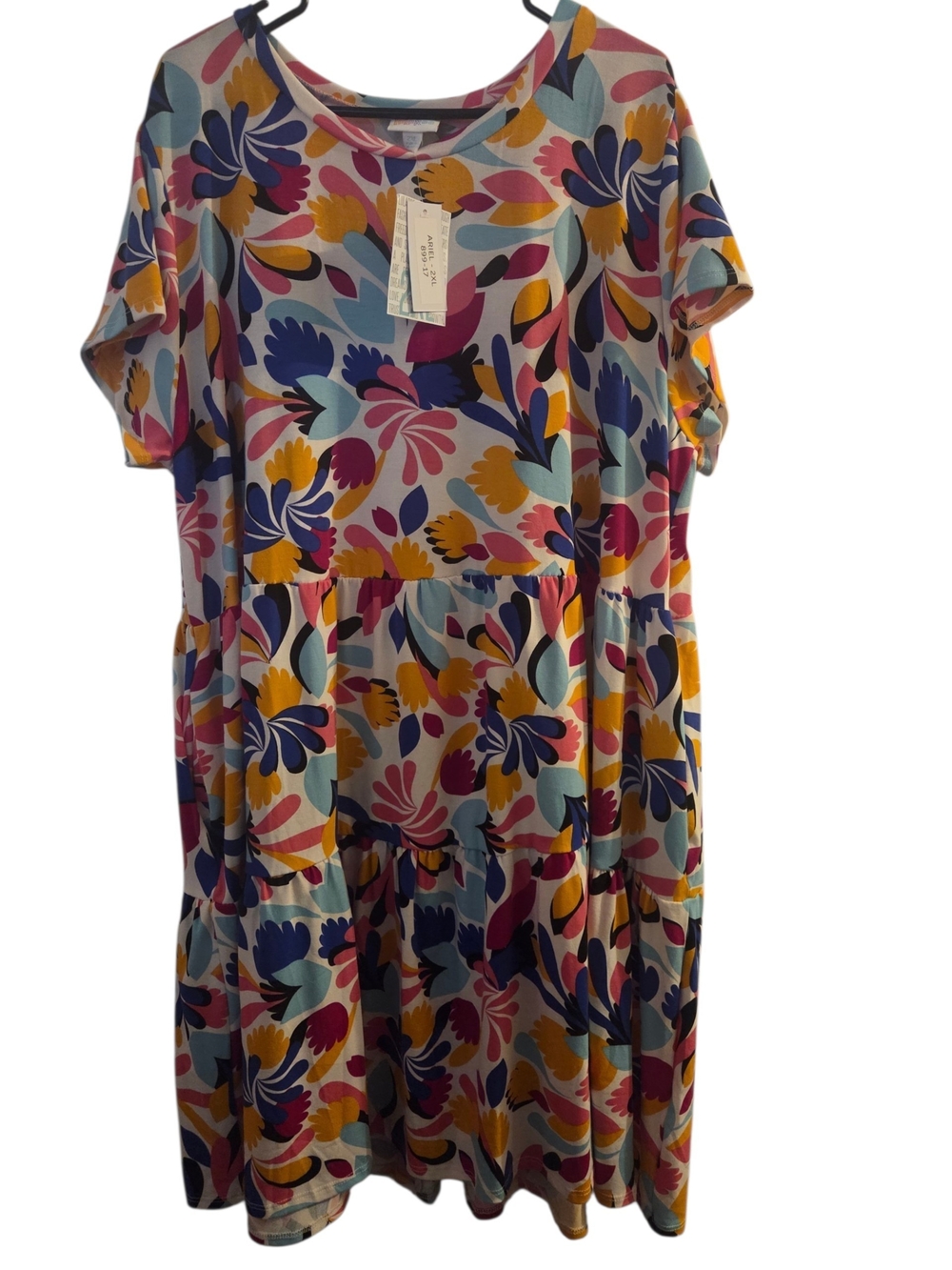 Floral Tiered Swing Dress in Multicolor